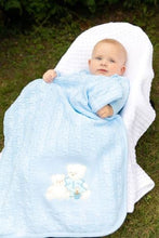 Load image into Gallery viewer, 3 Bears baby shawl with fleece lining
