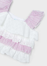 Load image into Gallery viewer, Stripes and Ruffle set 2 piece lilac 3259
