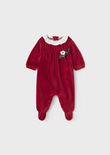 Load image into Gallery viewer, Red velour babygrow 2739
