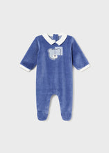 Load image into Gallery viewer, Velour Blue with collar babygrow 2751
