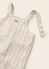 Load image into Gallery viewer, Beige linen print dungaree and top set 1625
