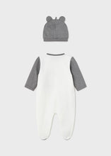Load image into Gallery viewer, Grey elephant romper with hat 1758
