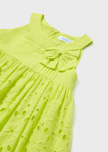 Load image into Gallery viewer, Embroidered lime baby dress 1962
