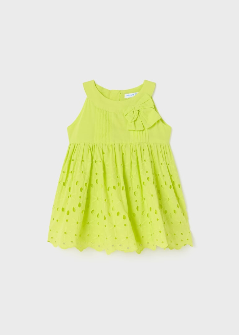 Embroidered lime baby dress 1962
