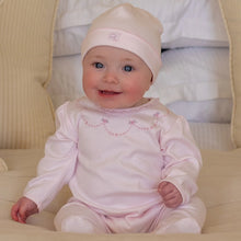 Load image into Gallery viewer, Emile et Rose Pink babygrow with embroidered rose collar 2522PP
