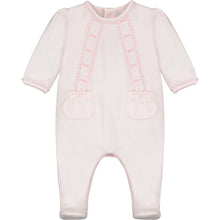 Load image into Gallery viewer, Emile et Rose Pink babygrow with embroidered bows 1980PP

