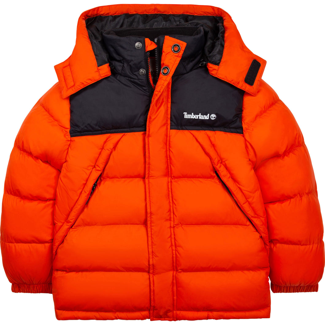 Timberland Orange/Black junior Puffer Coat T26552/40A