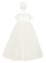 Load image into Gallery viewer, Sarah Louise Satin ceremony gown and bonnet IVORY 001054QS

